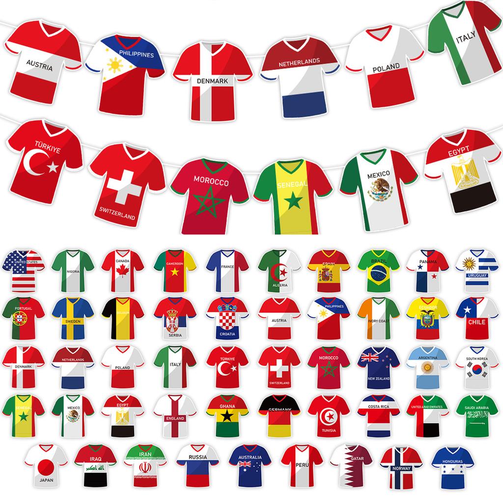 Football Jersey Flag Design 15x15cm Football Themed Banner Single-sided Printed for Garden Bar Club Living Room Public Viewing