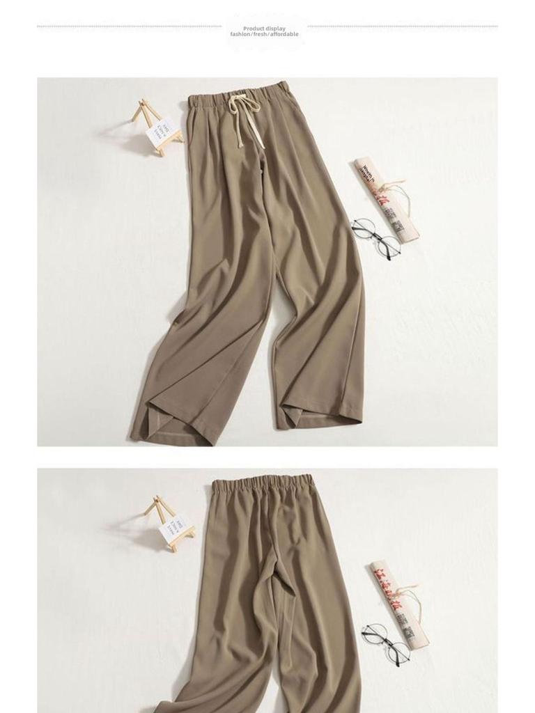 High-End Women's Ice Silk Loose-Fit Wide-Leg Pants – Spring To Winter