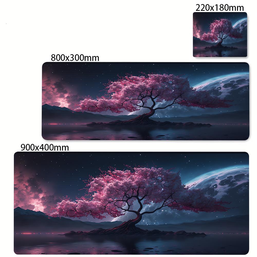 Pink Sakura Anime Mousepad Landscape Gaming Mouse Pad Xxl Mouse Mat Big Carpets Pc Computer Accessories Stitch Stuff Deskmat Rug