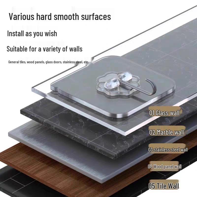 Transparent Seamless Adhesive Hooks - Strong Load Bearing for Home, Kitchen & Bathroom