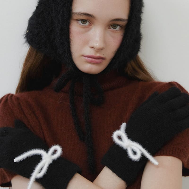 LOVE ME MONSTER [W Concept Exclusive] Ribbon Angora Glove_5COL (L244WGV010)