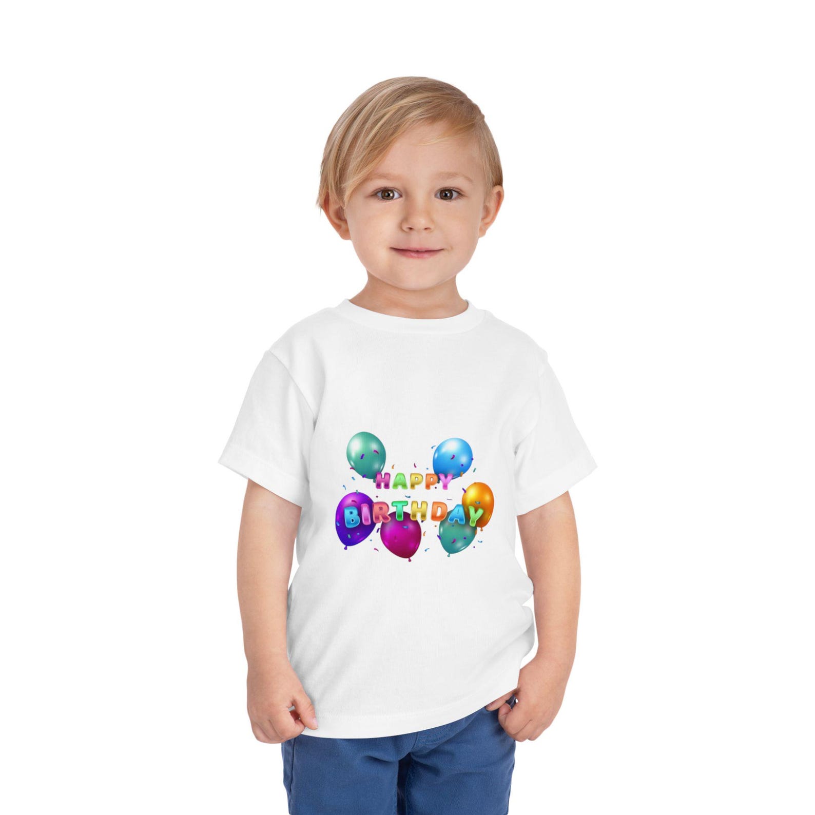 Happy Birthday Balloons Toddler Tee | Colorful Party Shirt 150