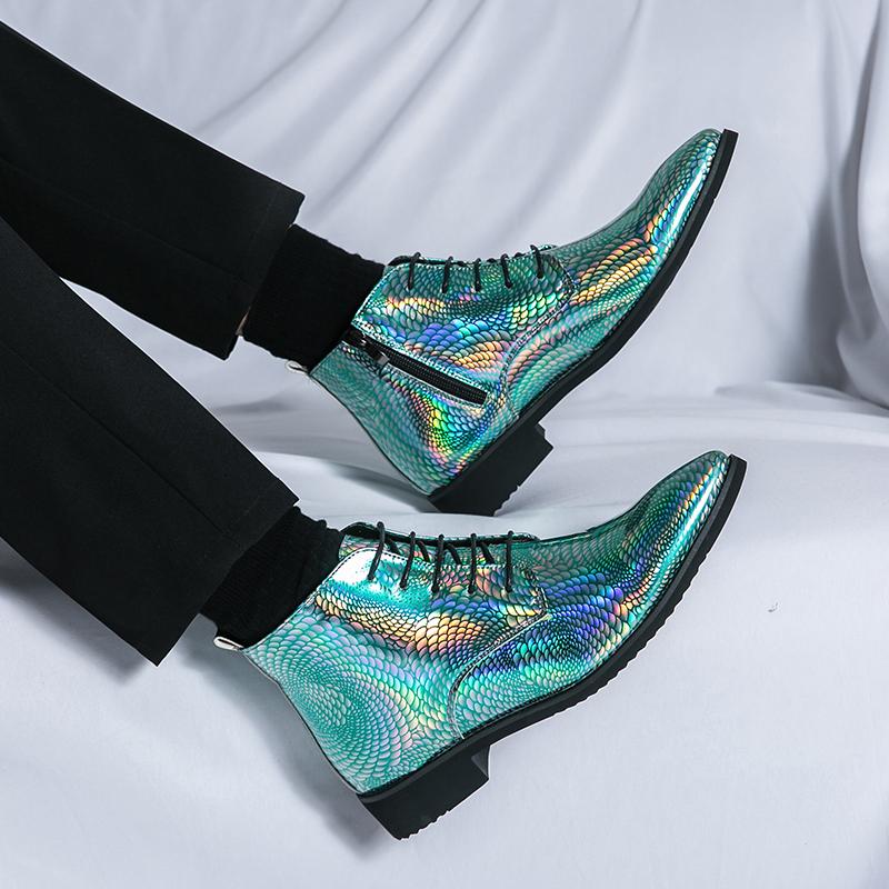 Nové Pánské Business Obuv s Bočním Zipem Krátké Venkovní Kotníkové Boty Ležérní Kožené Pánské Šněrovací Boty Pohodlné Elegantní Chelsea Boty