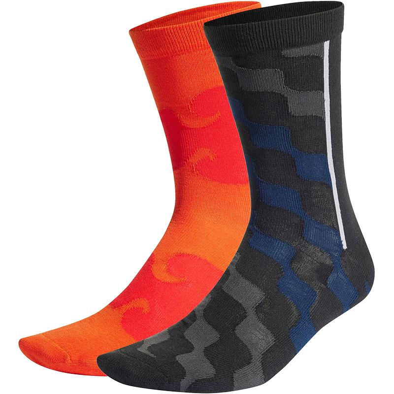 Adidas MARIMEKKO Crew Socks Women s 2 Pack Black/Orange HI1247 S