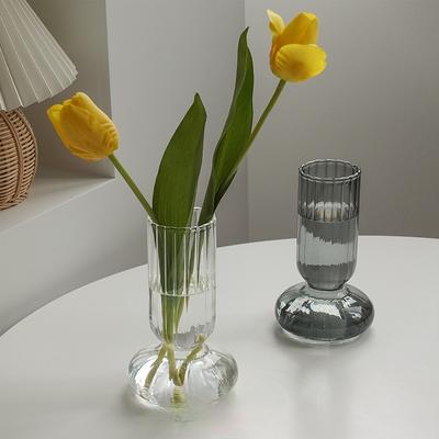 Vaso in Vetro Creativo Minimalista Nordico Trasparente Impermeabile Contenitore per Fiori Ornamenti per Soggiorno Decorazioni per la Casa