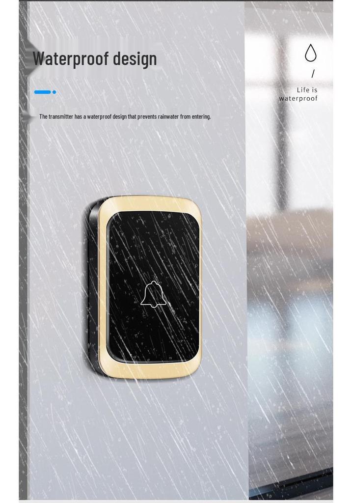 Battery-Free Wireless Doorbell: Long-Range Smart System with 2 Transmitters & 2 Receivers, Waterproof.
