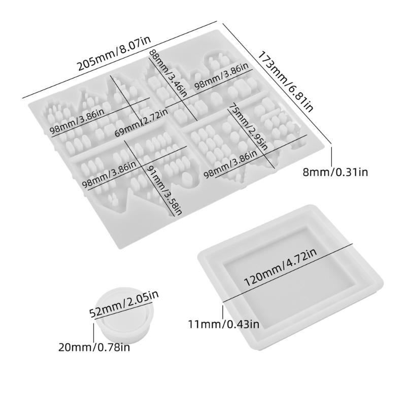 Harz Hausform Set Kreative Designs Silikonform Ornamentformen Geeignet für Kerzenhalter und Heimdekorationen Kunsthandwerk