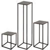 Set of Square Side Tables - AKTIVE - 3 Pieces - 30x30x90 Cm - 26x26x60 Cm - 22x22x30 Cm - Black - Sturdy