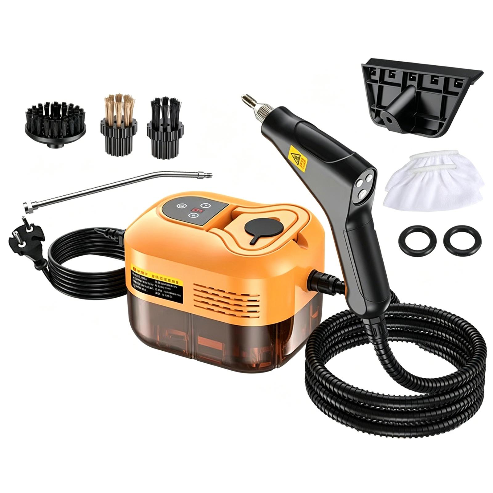 

High Temperature Steam Cleaner Machine with Multiple Brush Attachments and Long Hose for Deep Cleaning and Sanitizing Surfaces and Fabrics One Size оранжевый