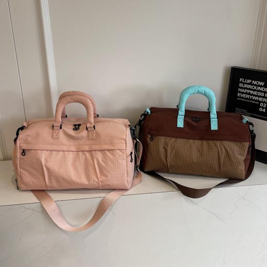 Women Gym Tote Duffle Bag with Wet Pocket And Shoe Compartment Nylon Weekender Bag Overnight Tote for Travel Fitness Dance