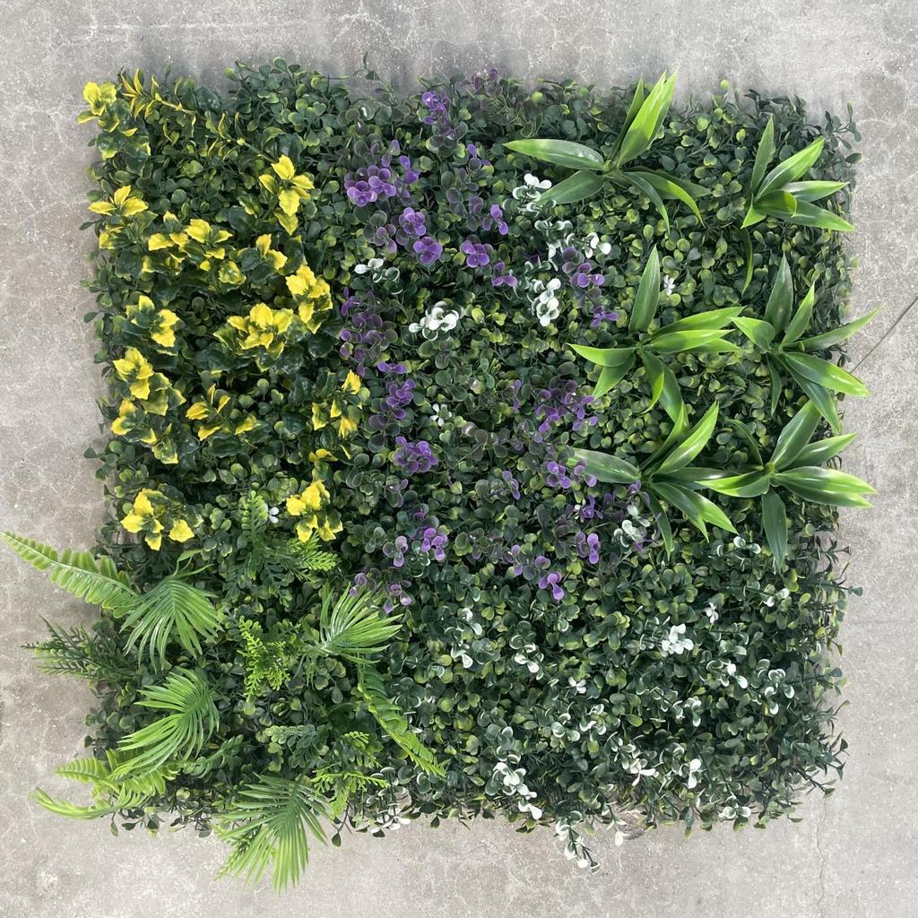 50×50cm Artificial Green Plant Wall - Plastic Vertical Garden, Fake Flower Wall, Synthetic Turf Background