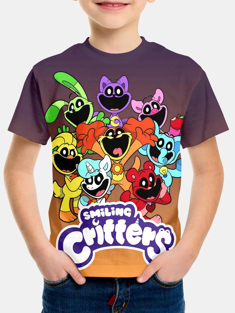 3D Geprinte T-shirts voor Jongens en Meisjes Zomer Anime HOT S-SmilingS C-Critters Cartoon Anime Casual Korte Mouwen Kinder Tops
