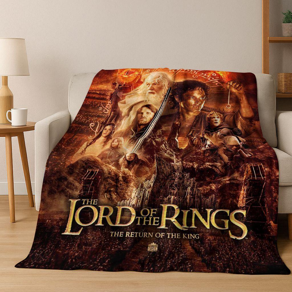 26 Style L-Lord of Rings H-Hobbit Movie Flannel Blanket,Warm and Cozy Soft Throw Blanket for Home Bedroom Bed Sofa Cover Gift