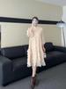 Pleated Plus Size Elegant Embroidered Long Dress for Women