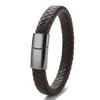 Herren Retro Geflochtenes Lederarmband mit Magnetschnalle
