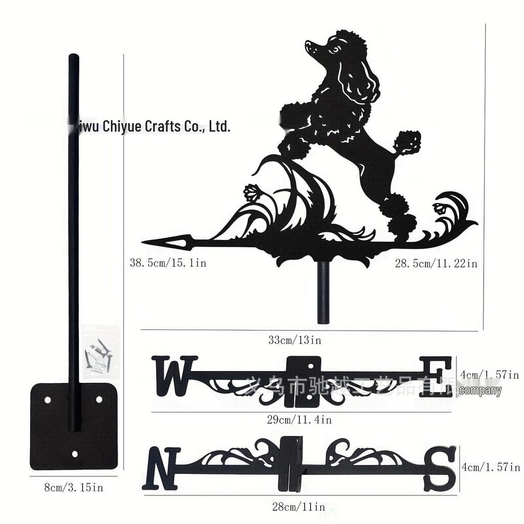 Weather Vane Ornament: Outdoor Wrought Iron Spray-Painted Roof Decoration Metal Craft