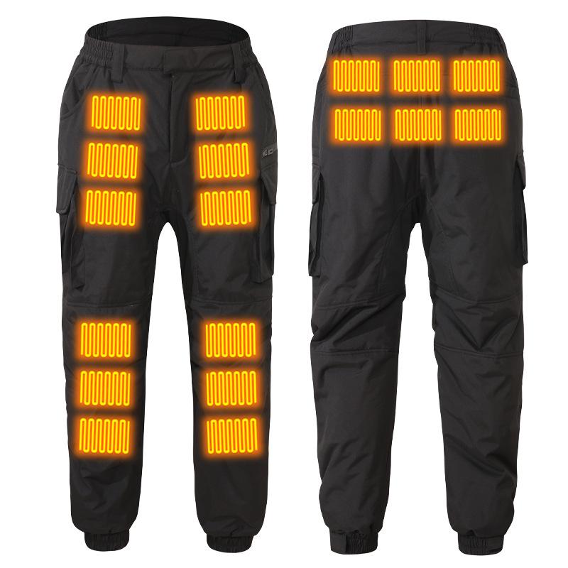 Unisex Multi-Zone Heated Winter Pants with Knee Warmers and Pockets