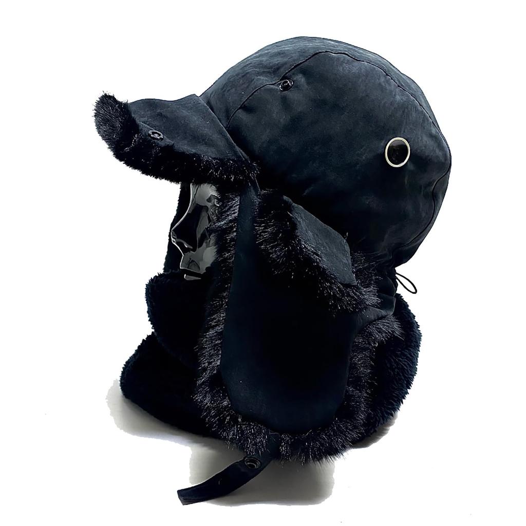 Ruben Black Collection Pilot Flight Cap, Fur Aviator Cap, Custom Sizes Available, XL (63cm), Black