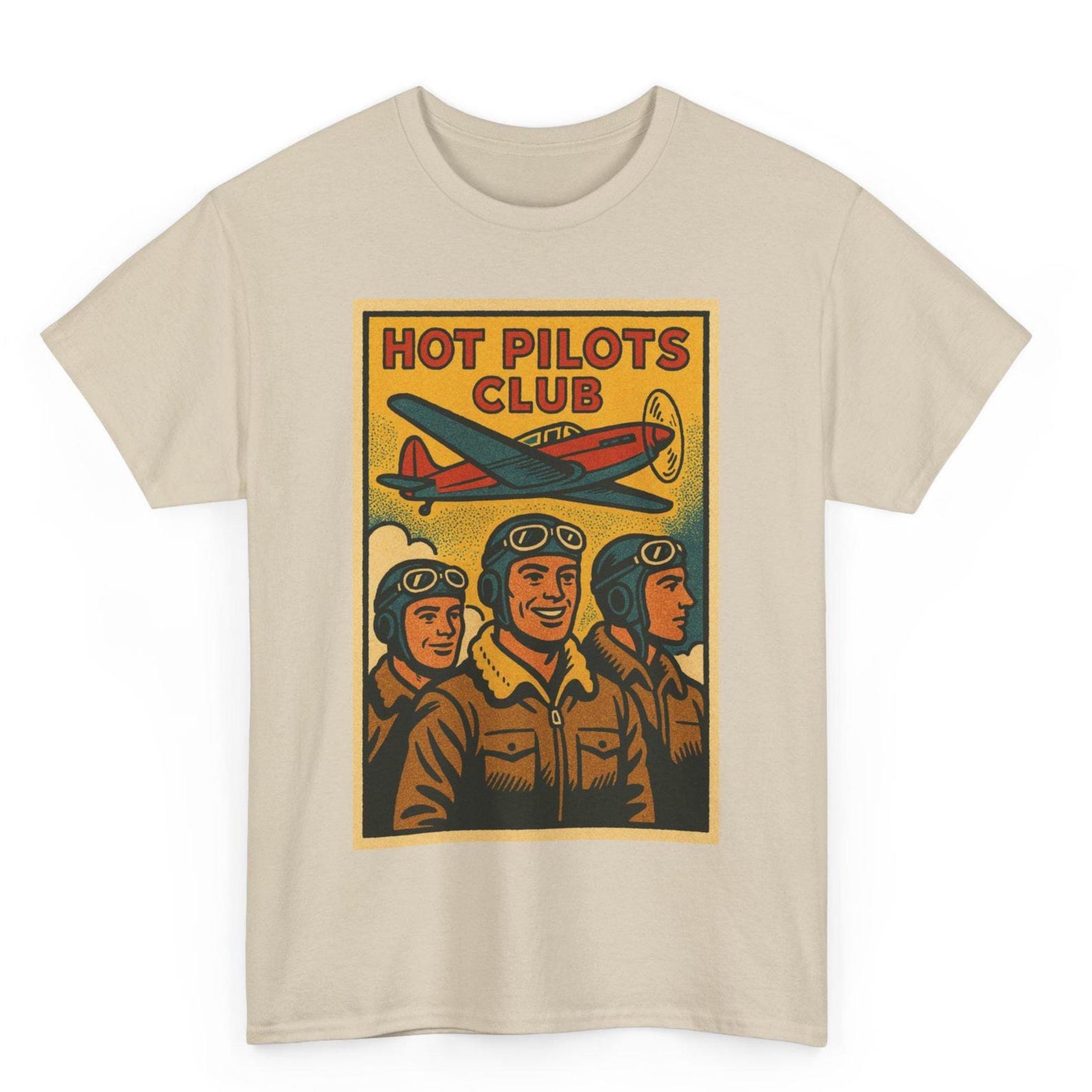 Hot Pilots Club T-Shirt: Retro Comic Aviation Tee 3XL