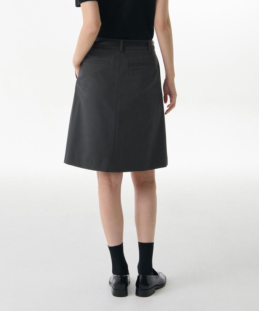 Musinsa Standard Woman Women'S Panel Slit Knee Length Skirt [Gray]