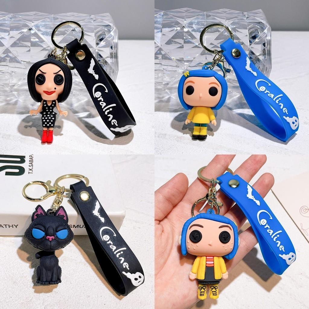 Vibrant Silicone Coraline Keychain Cute American Style Cartoon Character Gift
