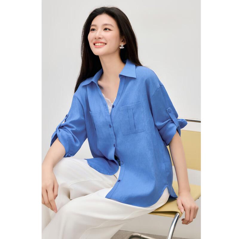 Women s V-Neck Loose-Fit Commuter Blouse S