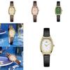 Womens Retro Oval Quartz Watch With Leather Strap For Elegant Dress