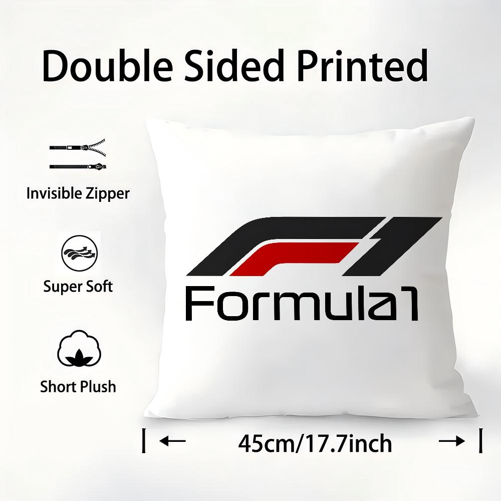 F1 Rennwagen Kissenbezug Sofa Dekoration Zuhause Doppelseitiger Druck Kurzer Plüsch Kissenbezug Überwurf-Kissenbezug Geschenke