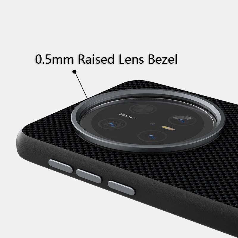 Ecology Leather For Huawei Mate 60 Magsafe Case Slim Thin Carbon Fiber Magnetic  Mate 60 Pro Plus Case Alloy Lens Grip Funda