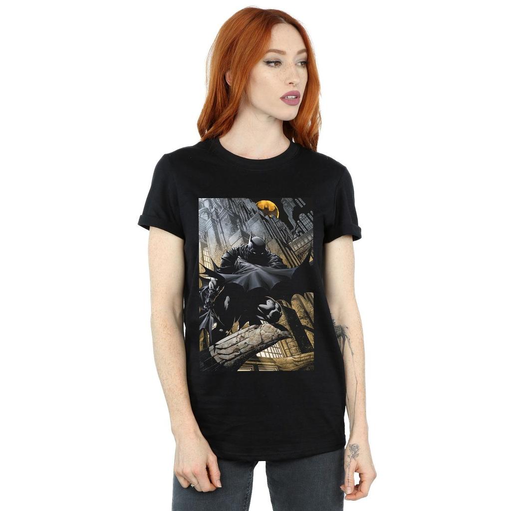 DC Comics Damen/Damen Batman Night Gotham City Boyfriend-T-Shirt aus Baumwolle