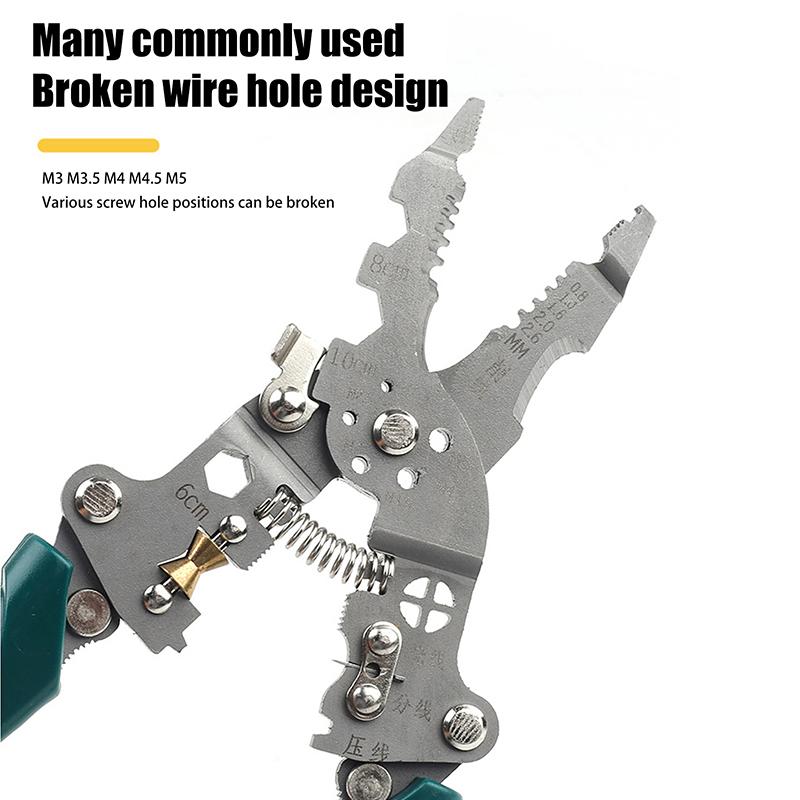 1Pcs Multifunctional Foldable Wire Stripper Crimper Cable Cutter Pliers Electrician Cable Cutting Wiring Pulling Stripping Tools