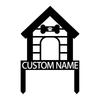 Custom Metal Dog House Sign, Personalized Pet Garden Stake, Outdoor Yard Decoration, Dog Lover Gift, Weatherproof Aluminum Plaque