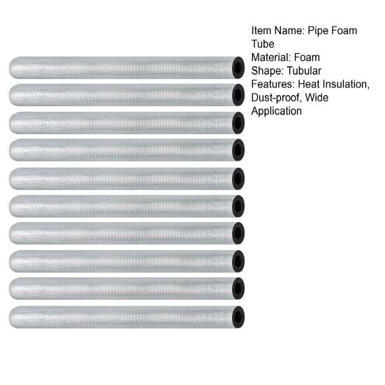 10Pcs Pipe Insulation Foam Tubes Self Adhesive Insulation Foam Wrap Aluminum Foil Pipe Covers for Spigot Winter Outside Pipes Freeze Protection