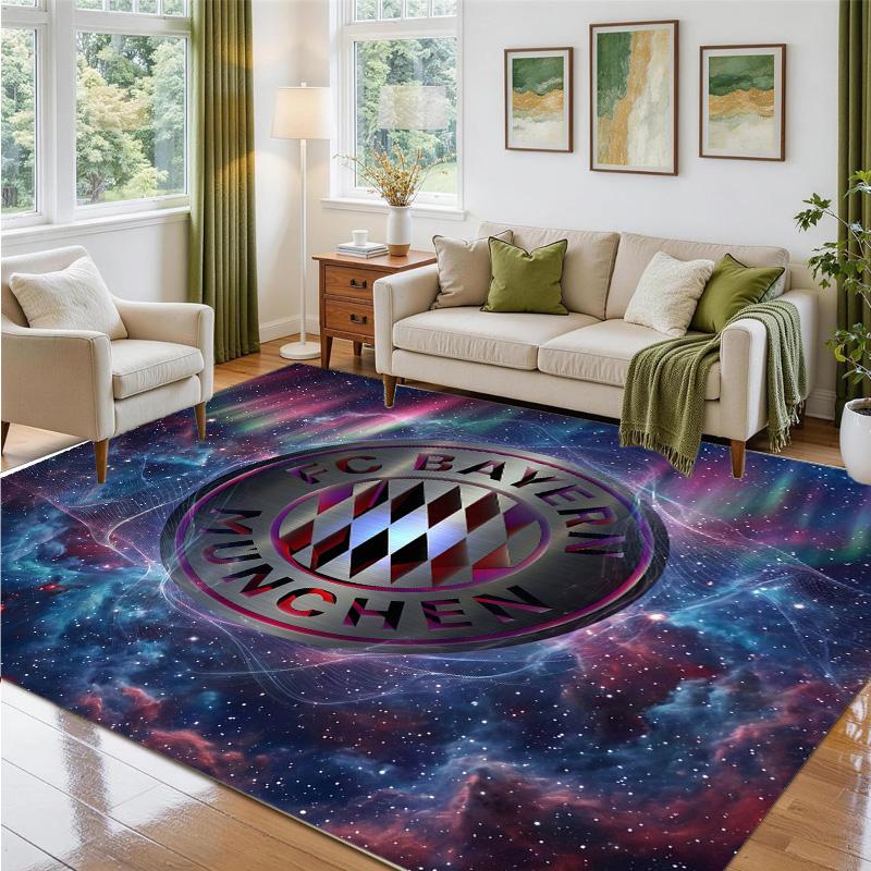Bayern Munich Design Crystal Velvet Rug Soft Decorative Mat for Bedroom Entrance