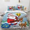 3D Christmas Duvet Cover Microfiber Santa Claus Comforter Cover Cartoon Bedding Set Twin King Quilt Cover With Pillowcases