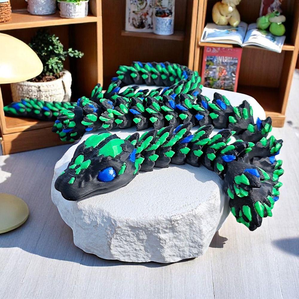 Simulated Eye 3D Printed Snake Sparkling Snake Baby 3D Printed Diceratops Snake Laser Rotatable 3D Articulated Snake Toys