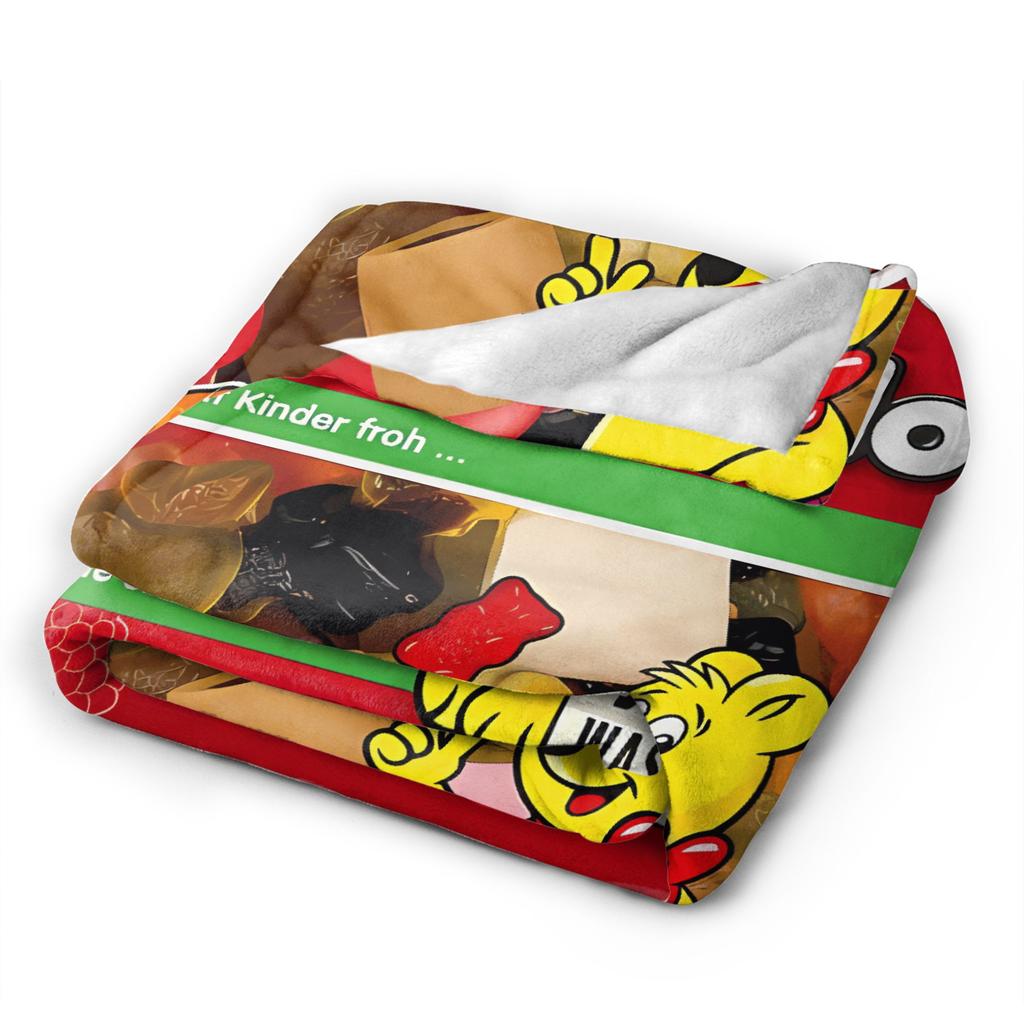 Haribo Bear Candy Plush Blankets Students  Flannel Throw Blanket For Home Decor Soft Design Quality Bedspread Birthday Gift