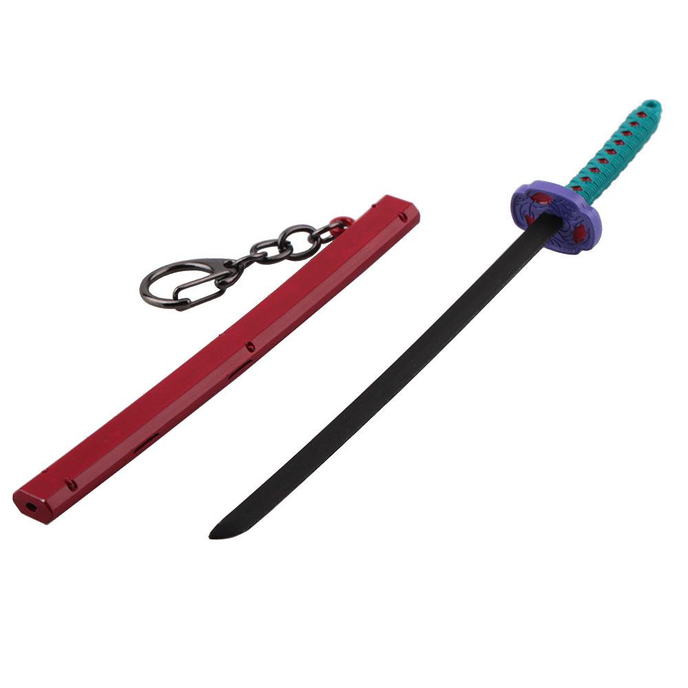 Anime Sword Shape Keychain Cartoon Blade of Ghost Keyring Model Cosplay Jewelry Accessories