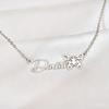 18K gold-plated stainless steel name necklace, December butterfly collarbone chain, cross-border