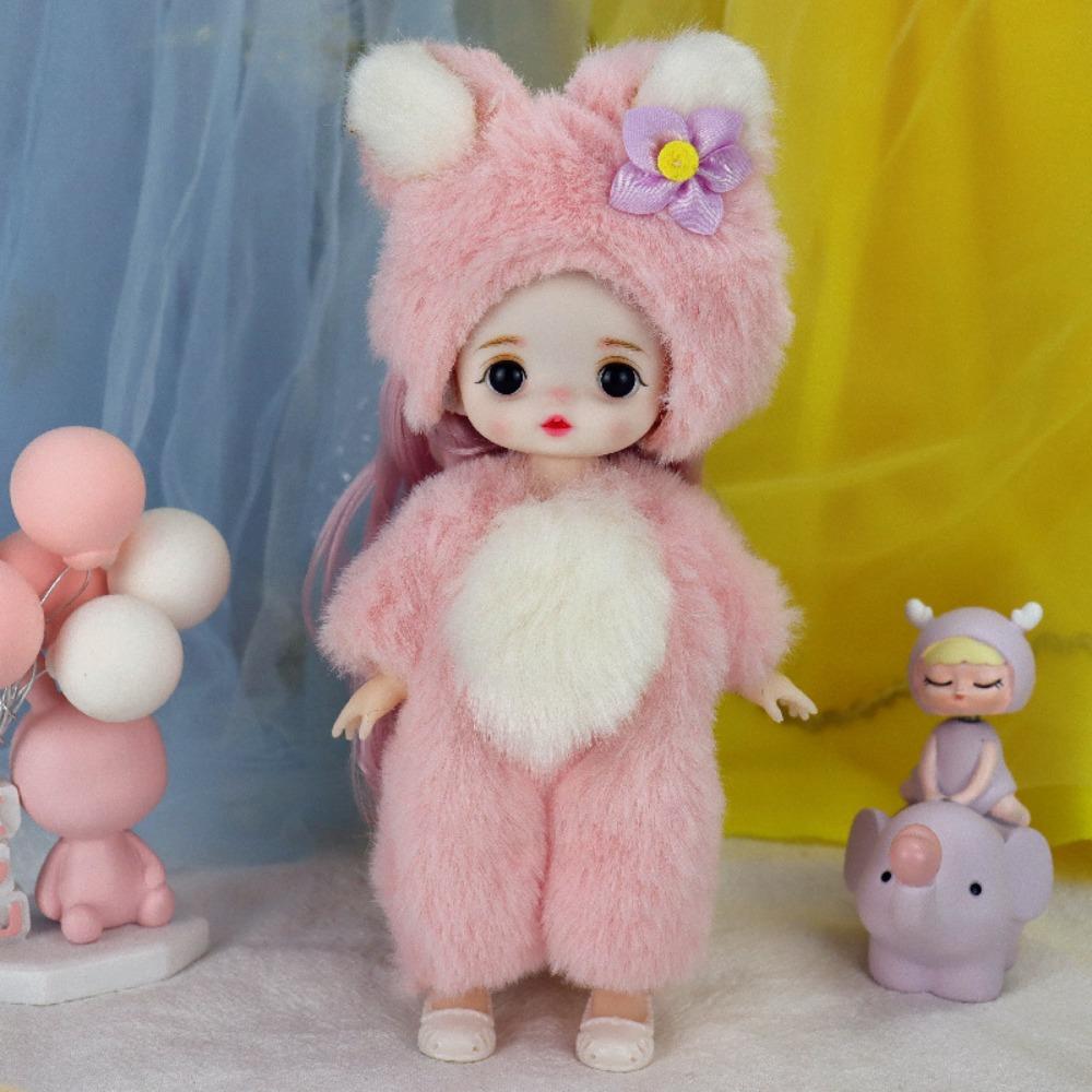 Movable Joints Cute BJD Doll Lifelike Movable Joints Mini Girl Doll Mini Girl Doll  Baby Dolls