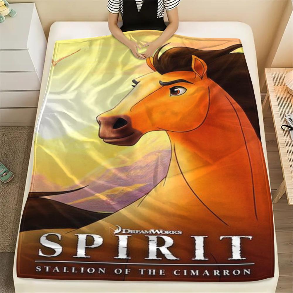 1PC Spirit Untamed Print Flannel Blanket, High quality Comfortable for All Seasons, Home Decor, Warmth and Comfort, Perfect for Christmas Gifts174