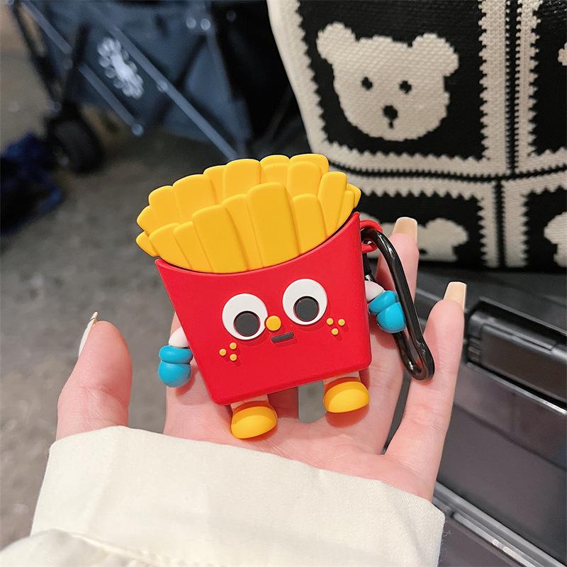 Cute French fries boy for AirPods 1 generation protective case second generation 1 generation pro1 apple bluetooth headset soft case