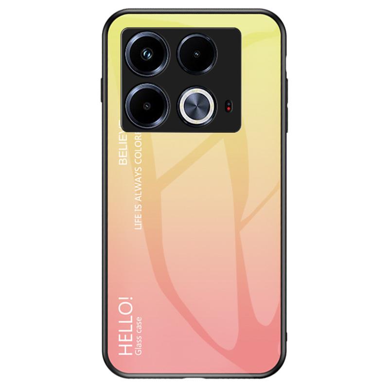 

Для Infinix Note 40 Чехол из закаленного стекла PC+TPU Защитный чехол для телефона Gradient Yellow
