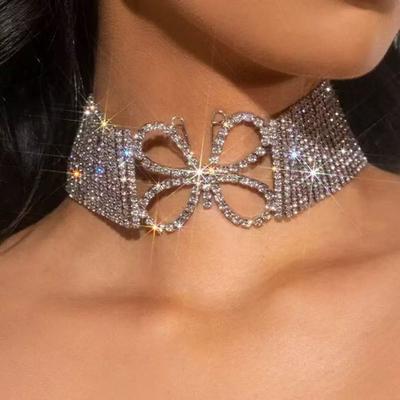 European And American Jewelry, Hollow Butterfly Rhinestone Necklace, Fashion Dinner Party Neck Jewelry Accessories