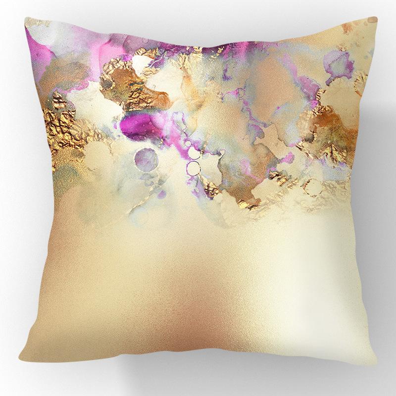 Nordic Gilt Sofa Pillow Short Plush Printed Car Pillow Soft Living Room Decoration Pillow