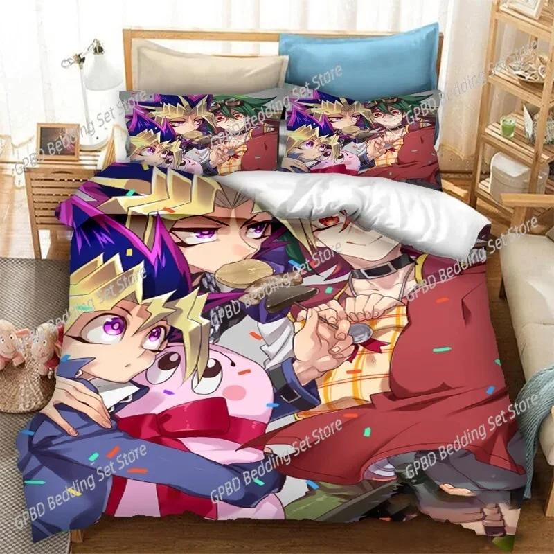 Anime Yu Gi Oh Duel Yugi Beding Set 3D Printed Suitable for Bedrom Soft Duvet Cover Set With Pilowcases Children Kids Home Textile