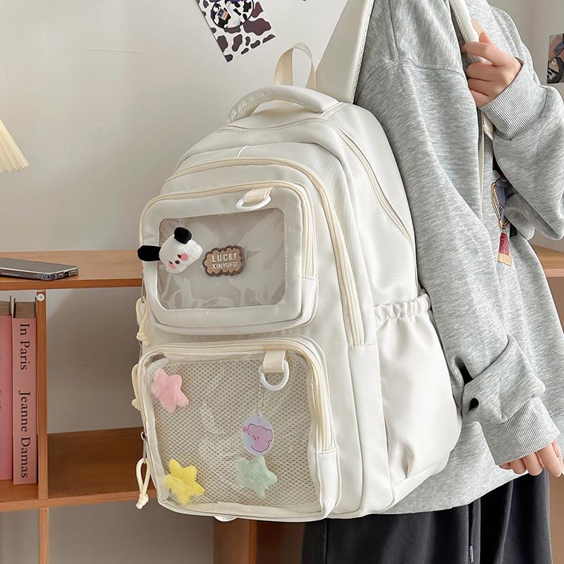 Women's Solid Color Backpack Student Schoolbag Outdoor Small Backpack