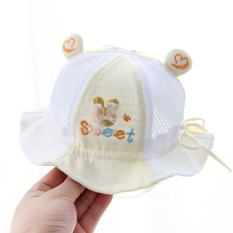 Infant Toddler Mesh Sun Protection Hat - Summer Baby Girl Bucket Hat for Spring & Autumn