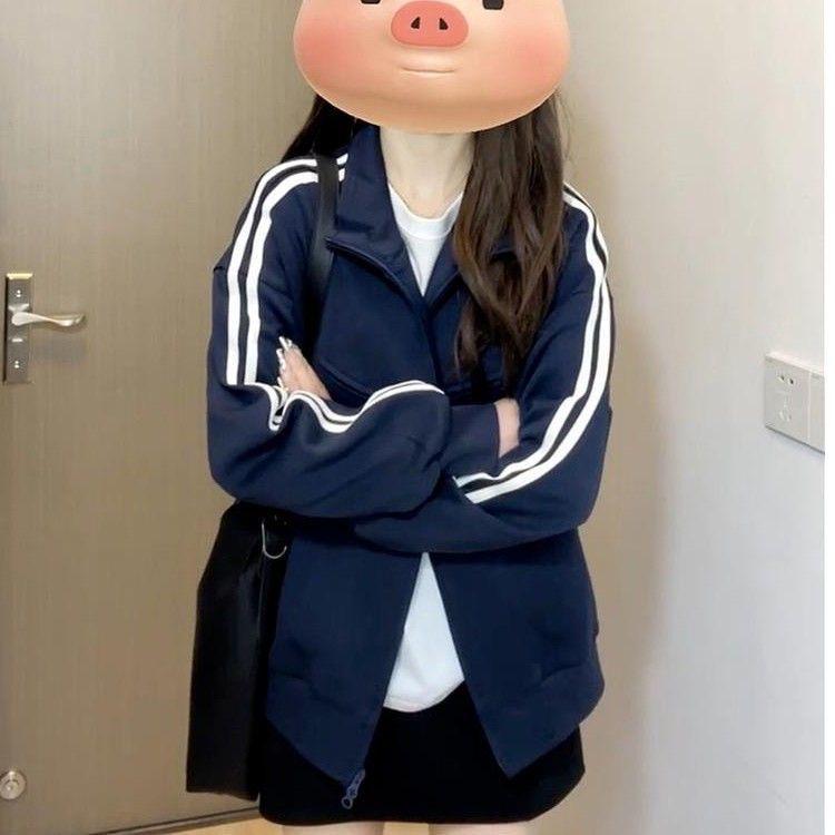Women s Trendy Double-Bar Split Zipper Sweatshirt - Casual Loose-Fit Baseball Cardigan for Spring and Autumn Medium