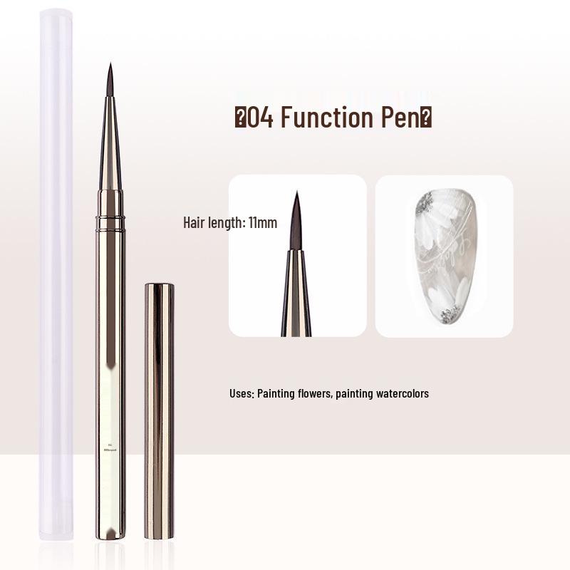 Metal Rod Nail Art Brush Set: Gel Polish, Painting, Flower & Liner Brushes